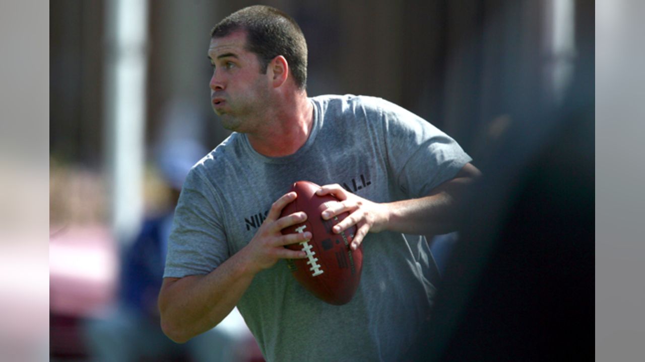 Minnesota Vikings quarterback John David Booty during NFL football training  camp Monday, Aug. 3, 2009 in Mankato, Minn. (AP Photo/Jim Mone Stock Photo  - Alamy