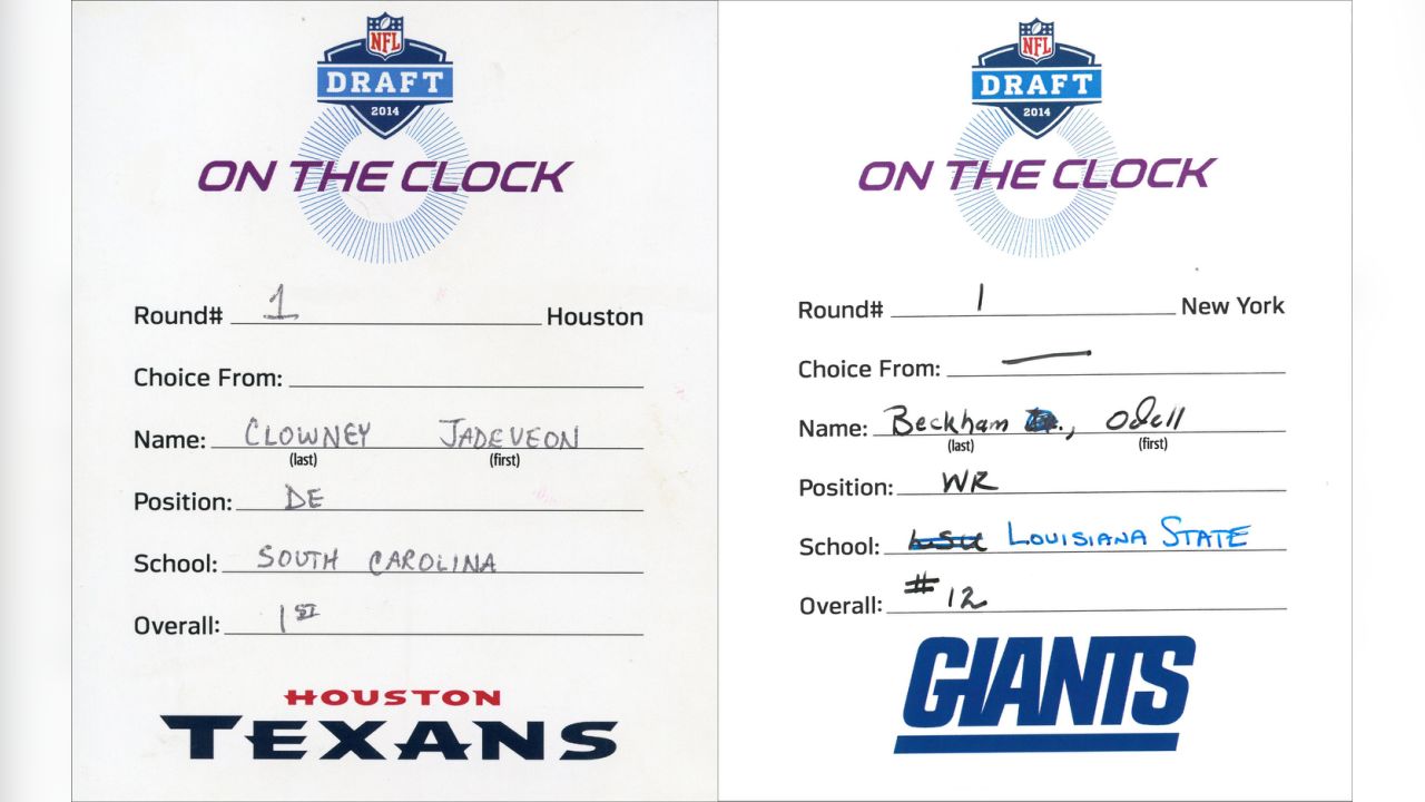 DRAFT PICK CARDS