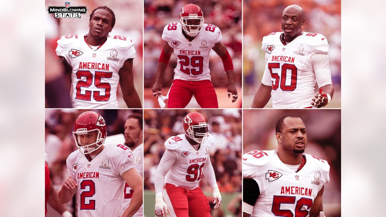 Dustin Colquitt, Tamba Hali, Eric Berry, and Jamaal Charles at a pro bowl