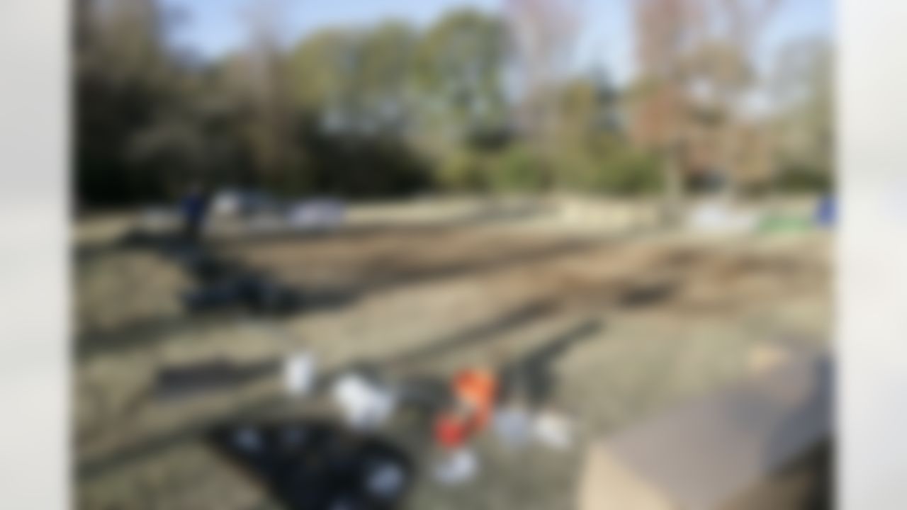 The Home Depot NFL Neighborhood MVP Build in Atlanta, GA with Falcons Linebacker Keith Brooking. (Photo by Andrew Coppley/CIA Stock Photography Inc.)
