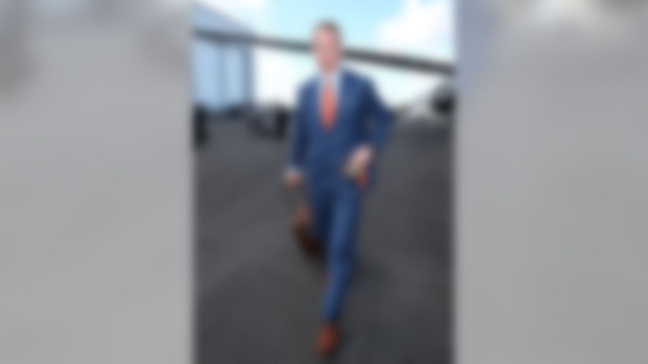 Denver Broncos quarterback Peyton Manning arrives for Super Bowl 50 at the San Jose International Airport on Sunday, Jan. 31, 2016, in San Jose, Calif. (Perry Knotts/NFL)