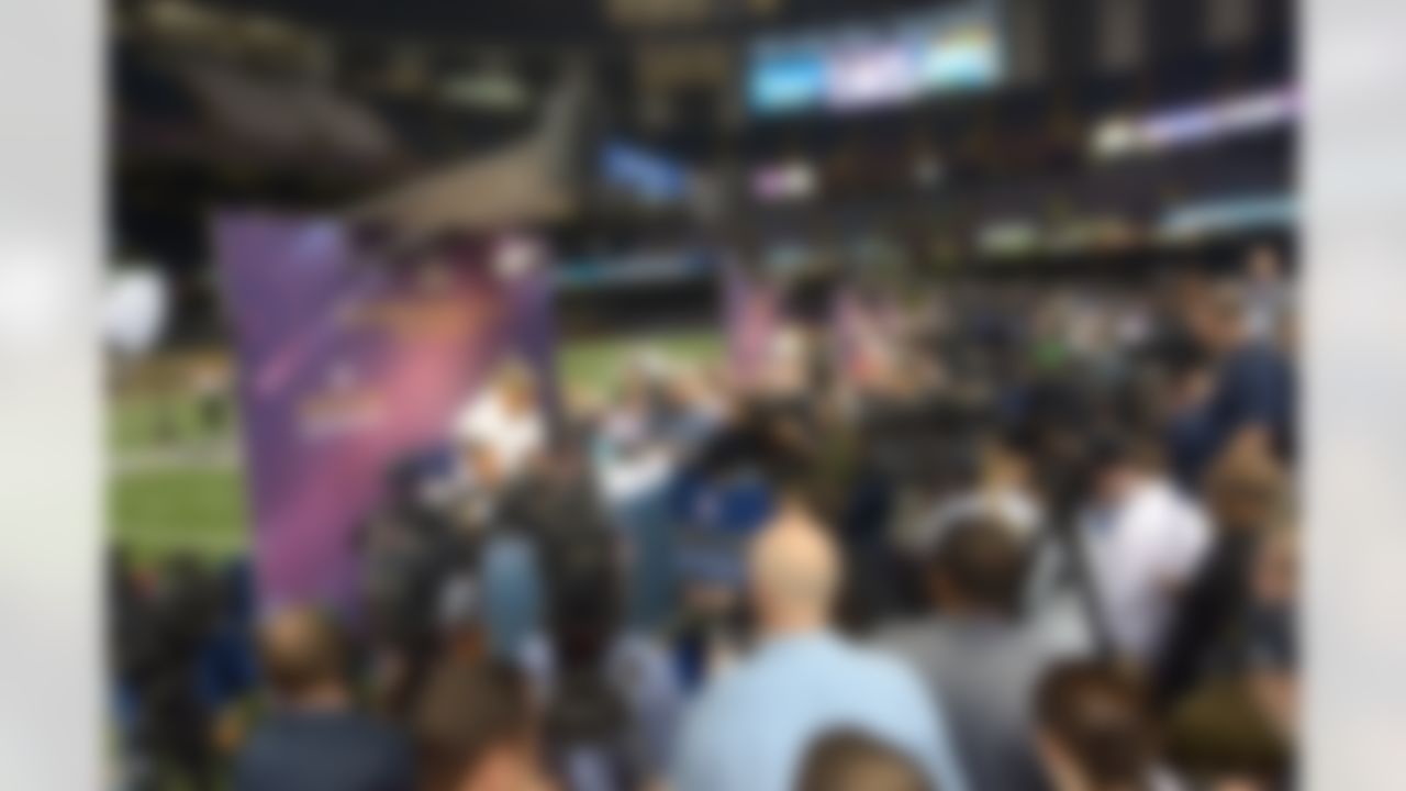 Baltimore Ravens Ray Lewis talks with the media during the Super Bowl XLVII Media Day at the Superdome on Tuesday, January 29, 2013 in New Orleans, LA. (Celeste Pascual/NFL)