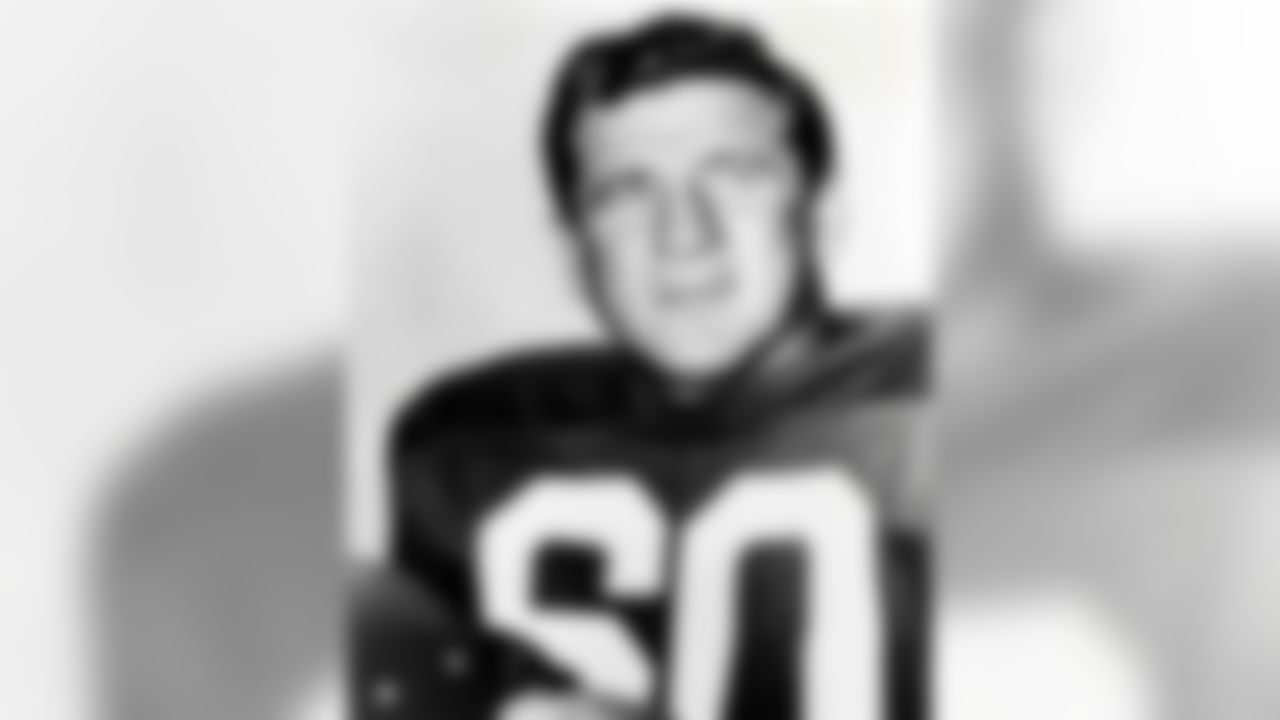 Philadelphia Eagles center-linebacker Chuck Bednarik, inducted into the Pro Football Hall of Fame class of 1967, in 1961. (National Football League)