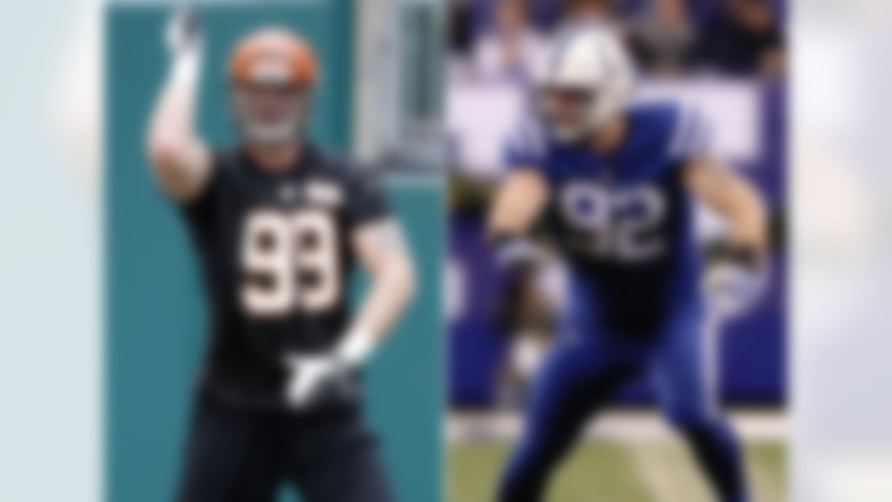 Then: A rookie with the 2013 Bengals, the 6-foot-8 Hunt drew Ivan Drago comparisons from his teammates due to his freakish size and foreign roots (Hunt is from Estonia).
Now: After playing four seasons with the Bengals, Hunt signed a two-year deal with the Colts in 2017 and just signed a 2-year extension in 2019.