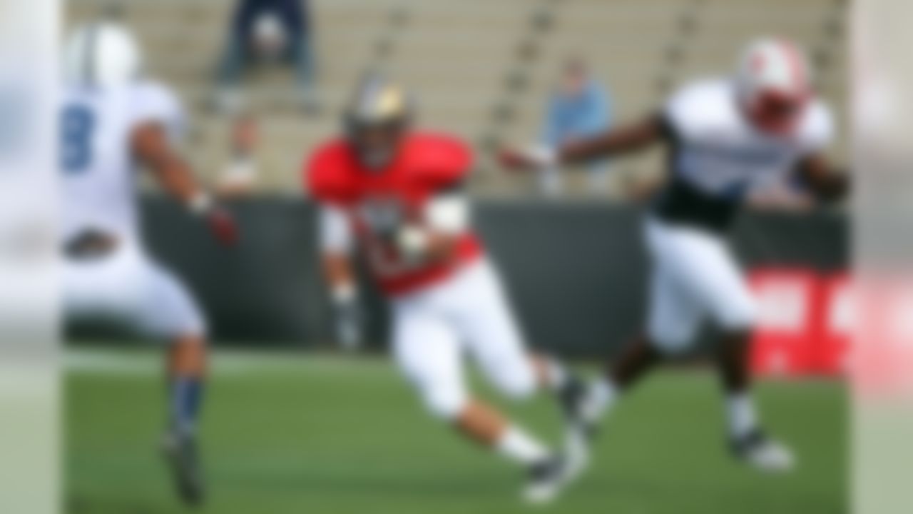 Washington running back Chris Polk during the North practice for the 2012 Senior Bowl at Ladd Peebles Stadium in Mobile, Alabama on January 25, 2012. (Ben Liebenberg/NFL)