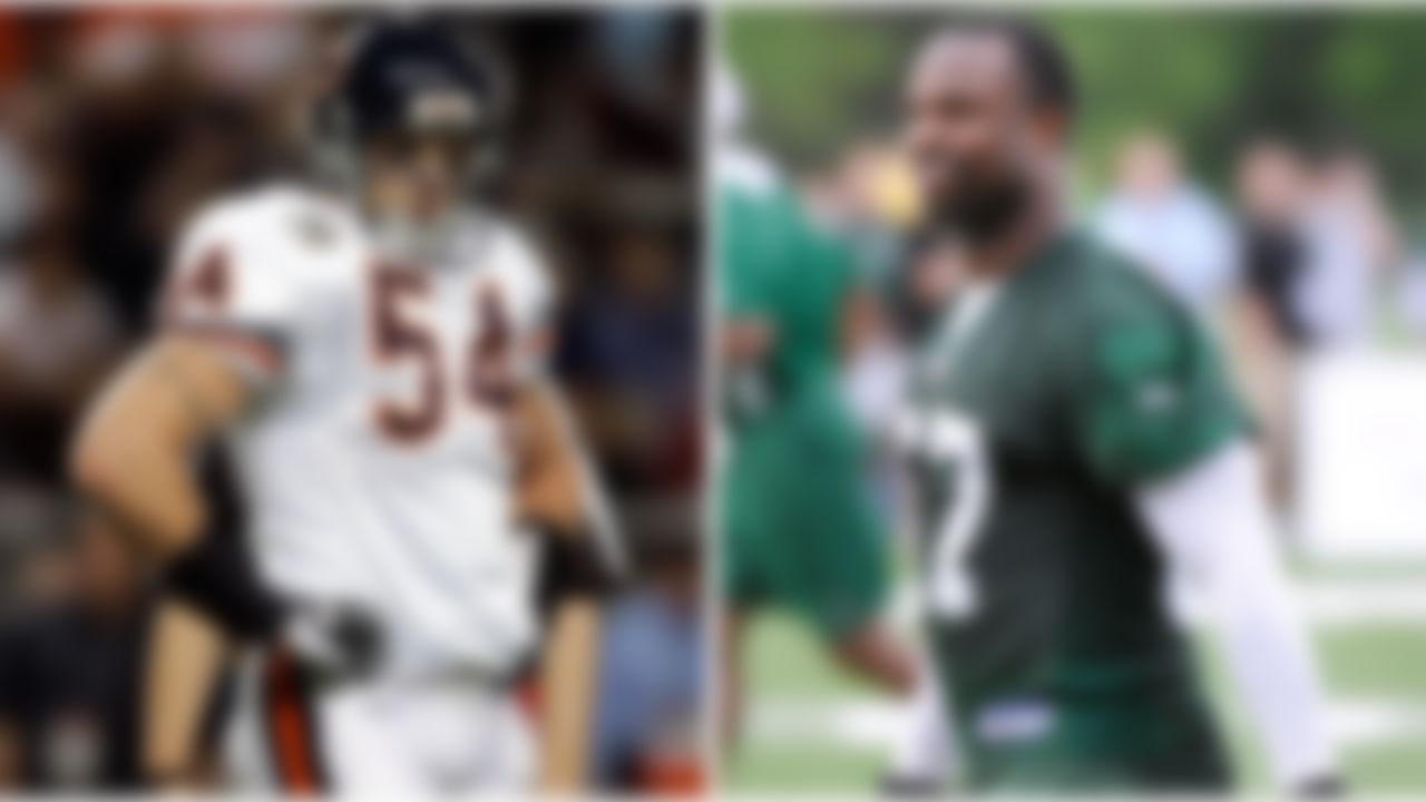 Brian Urlacher has long been the face of the Bears' defense. Bart Scott looks to make an impact for the Jets.
Video: Rod Woodson's top 5 Middle Linebackers
(AP Photo)