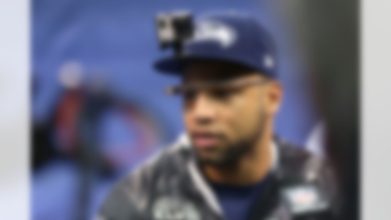 Seattle Seahawks wide receiver Golden Tate speaks during the Super Bowl XLVIII Media Day at the Prudential Center on Tuesday, January 28, 2014 in Newark, NJ. (Ben Liebenberg/NFL)