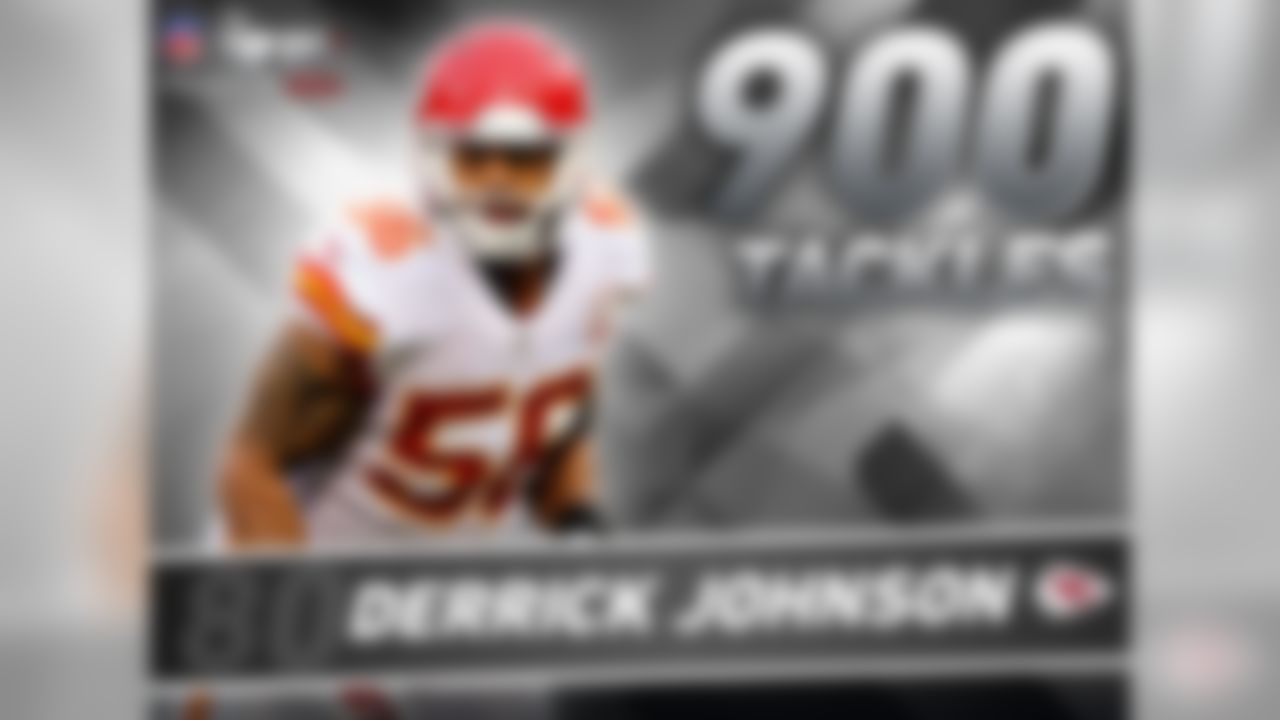 With 12 seasons under his belt, no active player has spent more time with the Chiefs than Derrick Johnson. But longevity is not Johnson's best attribute; it's playmaking. Since entering the NFL in 2005, Johnson is the only player in the league to amass 900 tackles, 20 forced fumbles and 10 interceptions. Johnson's stat-line reads 985-22-13 respectively and oh by the way, he posted those numbers even after missing most of 2014 with a torn Achilles.