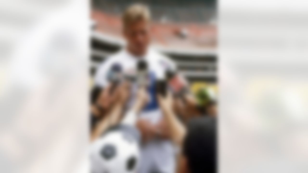Troy Aikman of the Cowboys at the 1994 American Bowl between the Houston Oilers and the Dallas Cowboys in Mexico City on August 15, 1994. The Oilers beat the Cowboys 6-0. (James D. Smith/NFL)
