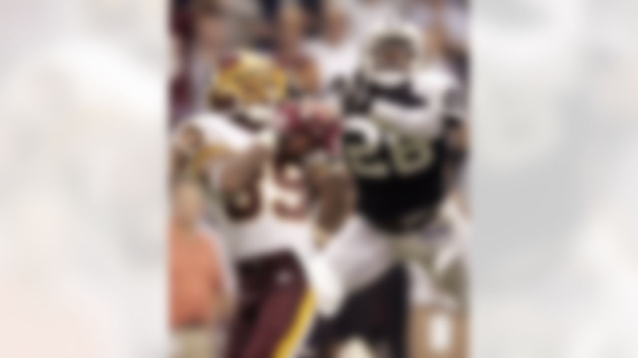 Anyone watching "Monday Night Football" seven years ago probably hasn't forgotten Mark Brunell bombing the Cowboys and their throwbacks into submission in a shocking 14-13 win. The catch here -- besides the 70- and 39-yard heaves Santana Moss caught -- was that Washington had accomplished nothing up until that point, gaining just 184 yards to trail 13-0. They were doing nothing, having punted seven times already. #Brunellhappens (AP Photo/L.M. Otero)