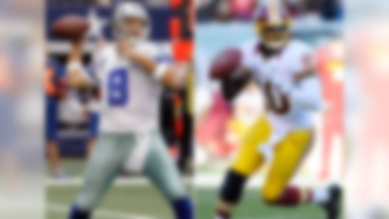 The Dallas Cowboys visit the Washington Redskins on Sunday night with the NFC East title at stake. Cowboys QB Tony Romo and Redskins QB Robert Griffin III are two of the NFL's three highest-rated passers since Week 9. Only the Seattle Seahawks' Russell Wilson has been better in that span.