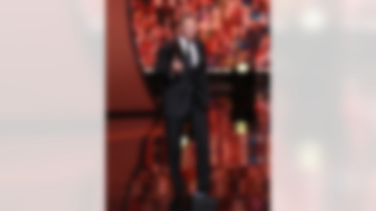Dallas Cowboys head coach Jason Garrett accepts the AP Coach of the Year award on stage during the 6th annual NFL Honors award show at the Wortham Theater Center on Saturday, Feb. 4, 2017 in Houston. (Perry Knotts/NFL)