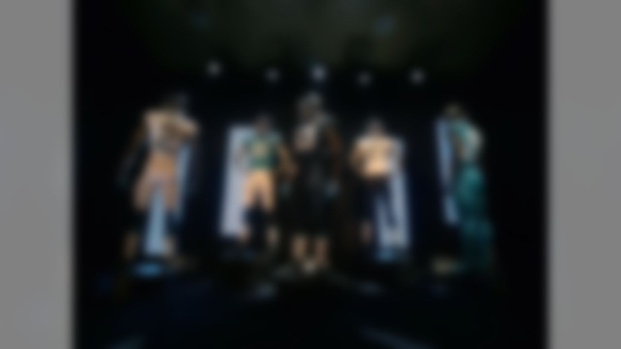 The Jags revealed a new jersey set, including white, teal and black jerseys, on Thursday, April 19, 2018, in Jacksonville, Fla.