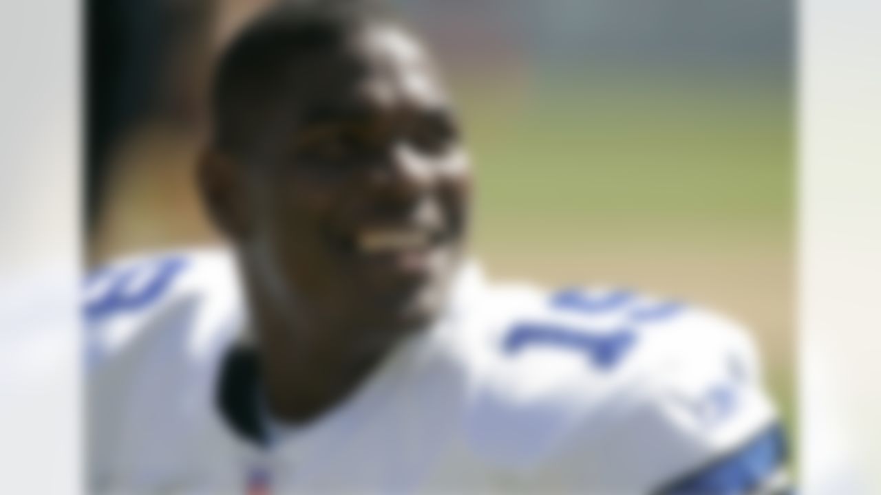 Dallas Cowboys wide receiver Keyshawn Johnson (19) smiles during an NFL game against the Oakland Raiders On Oct. 2, 2005, in Oakland, Calif. The Raiders won the game, 19-13.