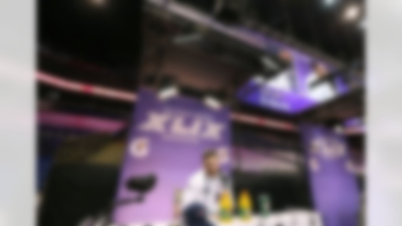New England Patriots wide receiver Danny Amendola speaks during Media Day for Super Bowl XLIX at the U.S. Airways Center on Tuesday, January 27, 2015 in Phoenix, AZ. (Perry Knotts/NFL)