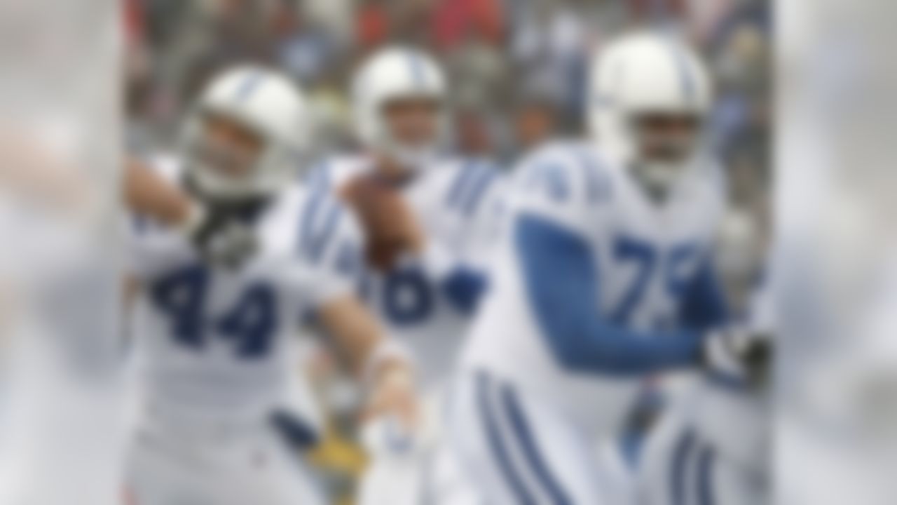 Indianapolis Colts quarterback Peyton Manning (18) passes against the Buffalo Bills during the first half of an NFL football game in Orchard Park, N.Y., on Sunday, Jan. 3, 2010. (AP Photo/Mike Groll)