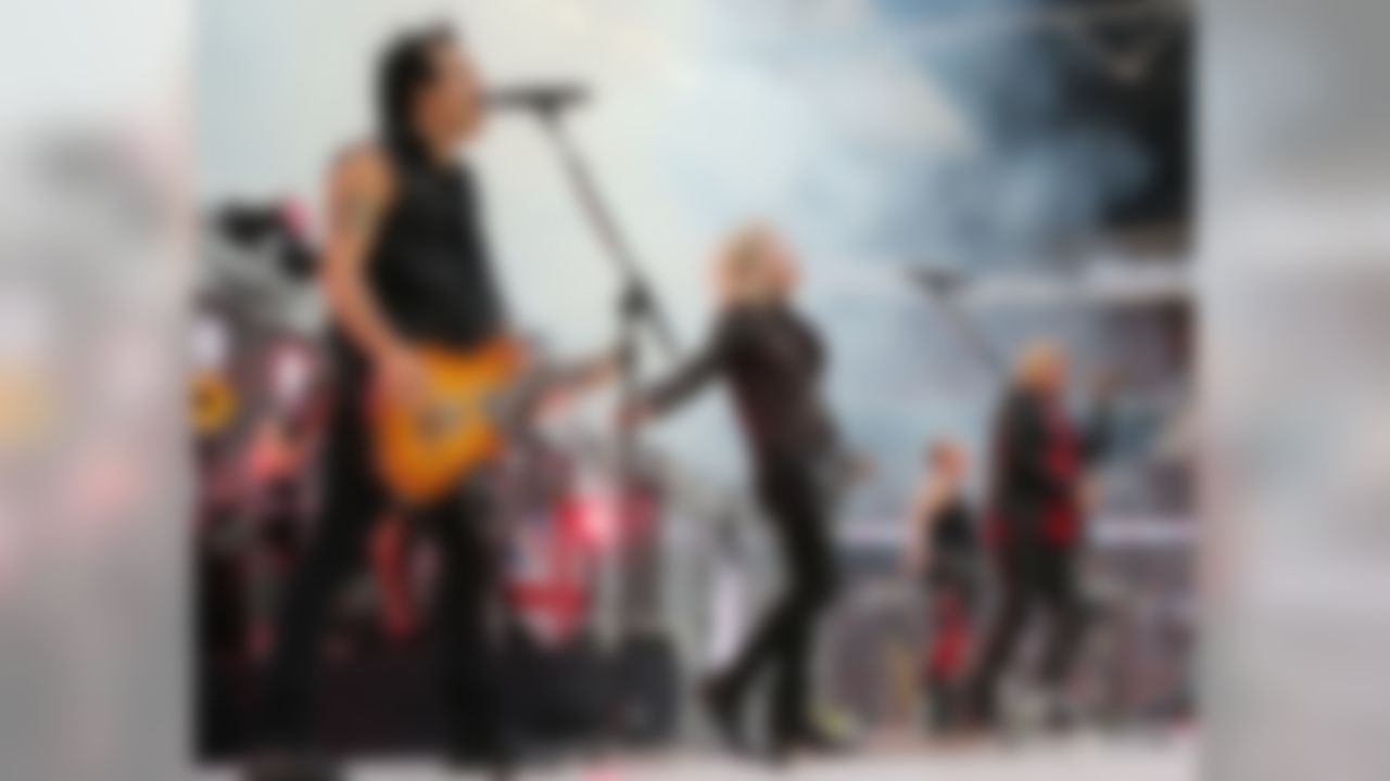 Def Leppard performs before an NFL game between the Oakland Raiders and Miami Dolphins. (Dave Shopland/NFL)