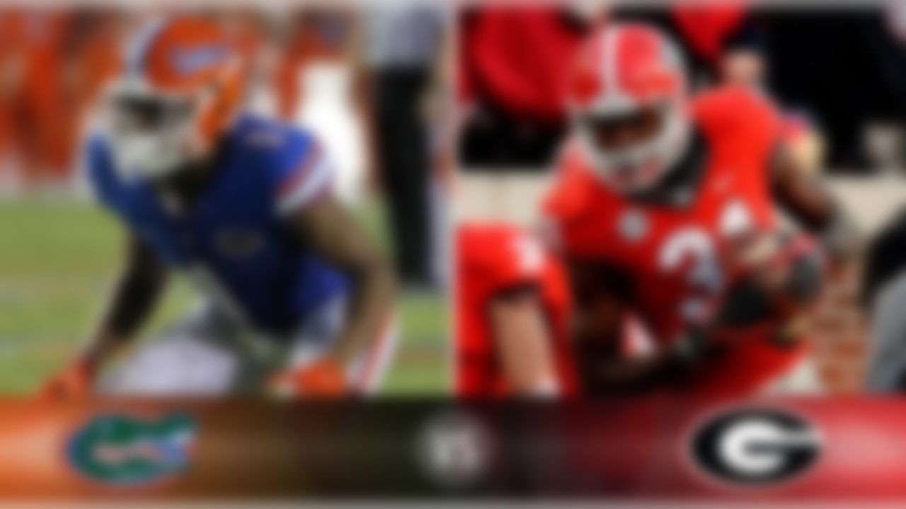 Details: Saturday, 3:30 p.m. ET, CBS
The skinny: Georgia star running back Todd Gurley is not expected to be back in the lineup, as the NCAA ruled he must sit two more games. However, the Bulldogs' offense has been fine without him, largely thanks to talented freshman rusher Nick Chubb. Georgia WR Chris Conley (above) has stepped up his production, as well, and will likely draw plenty of action against UF star CB Vernon Hargreaves (above). Hargreaves has shut down every receiver he's faced this season except Alabama's Amari Cooper.
Game picks:
Brandt: Georgia, 37-20
Brooks: Georgia, 34-28
Jeremiah: Georgia, 34-21
Fischer: Georgia, 33-17
Goodbread: Georgia, 21-10
Huguenin: Georgia, 27-10