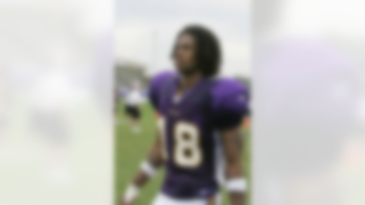 Minnesota Vikings Sidney Rice at the NFL football team's training camp in Mankato, Minn., Saturday, July 28, 2007.(AP Photo/Nati Harnik)