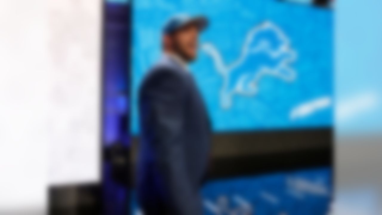 Ohio State offensive tackle Taylor Decker walks onto the stage after being selected by the Detroit Lions during the 2016 NFL Draft at the Auditorium Theatre on Thursday, April 28, 2016 in Chicago. (Ben Liebenberg/NFL)