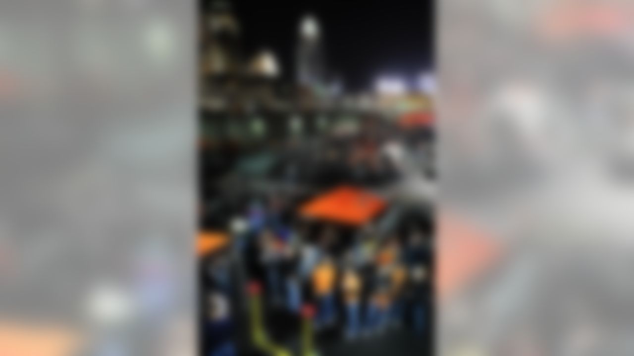 Cincinatti Bengals fans tailgating with the city of Cincinnati as a backdrop prior to the NFL week 9 football game against the Pittsburg Steelers on Monday November 8, 2010 in Cincinnati, OH. The Steelers won the game 27-21. (AP Photo/Jim Mahoney)