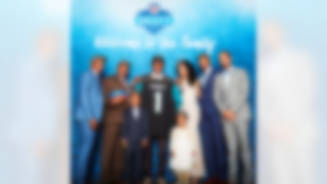 Florida State cornerback Jalen Ramsey poses for a photo with his family after being selected by the Jacksonville Jaguars during the 2016 NFL Draft at the Auditorium Theatre in Chicago. (Eric Espino/NFL)