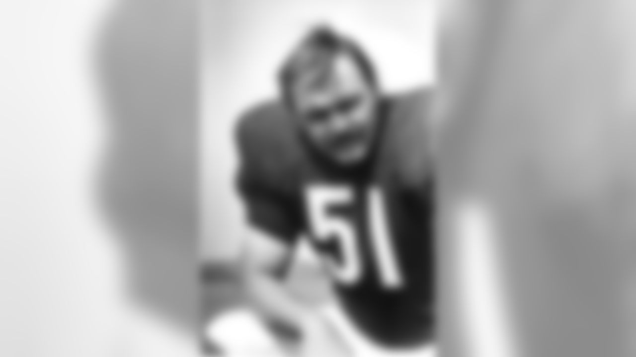Dick Butkus (51), linebacker for the Chicago Bears, is shown on Aug. 2, 1973. (Associated Press)