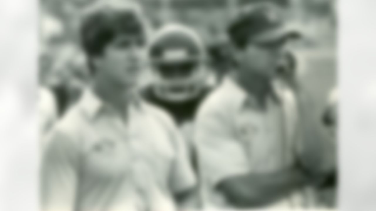 Western Michigan Broncos head coach Jack Harbaugh � and assistant coach John Harbaugh are pictured. (Courtesy WMU Athletic Media Relations)