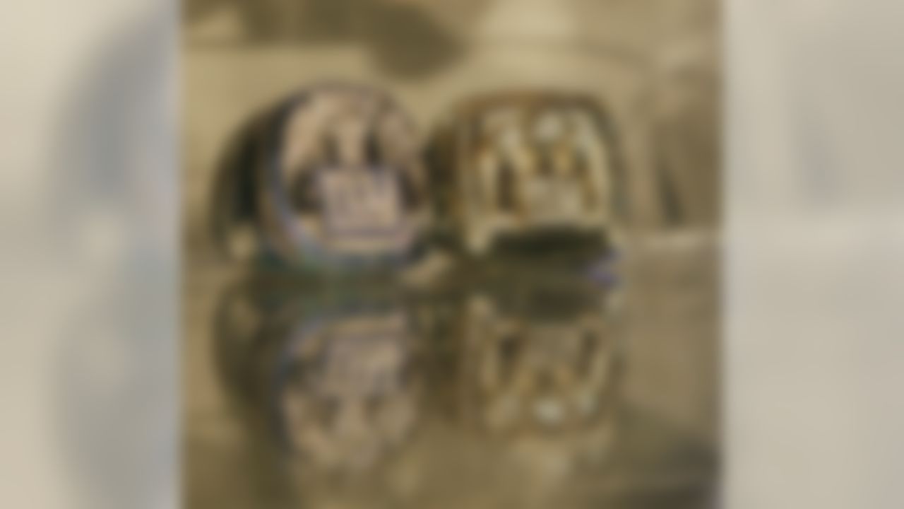 May 16, 2012; Manhattan, NY, USA; The Super Bowl rings of New York Giants defensive end Justin Tuck (not pictured) at the Super Bowl ring ceremony at Tiffanys in New York. Mandatory Credit: William Perlman/THE STAR-LEDGER via US PRESSWIRE