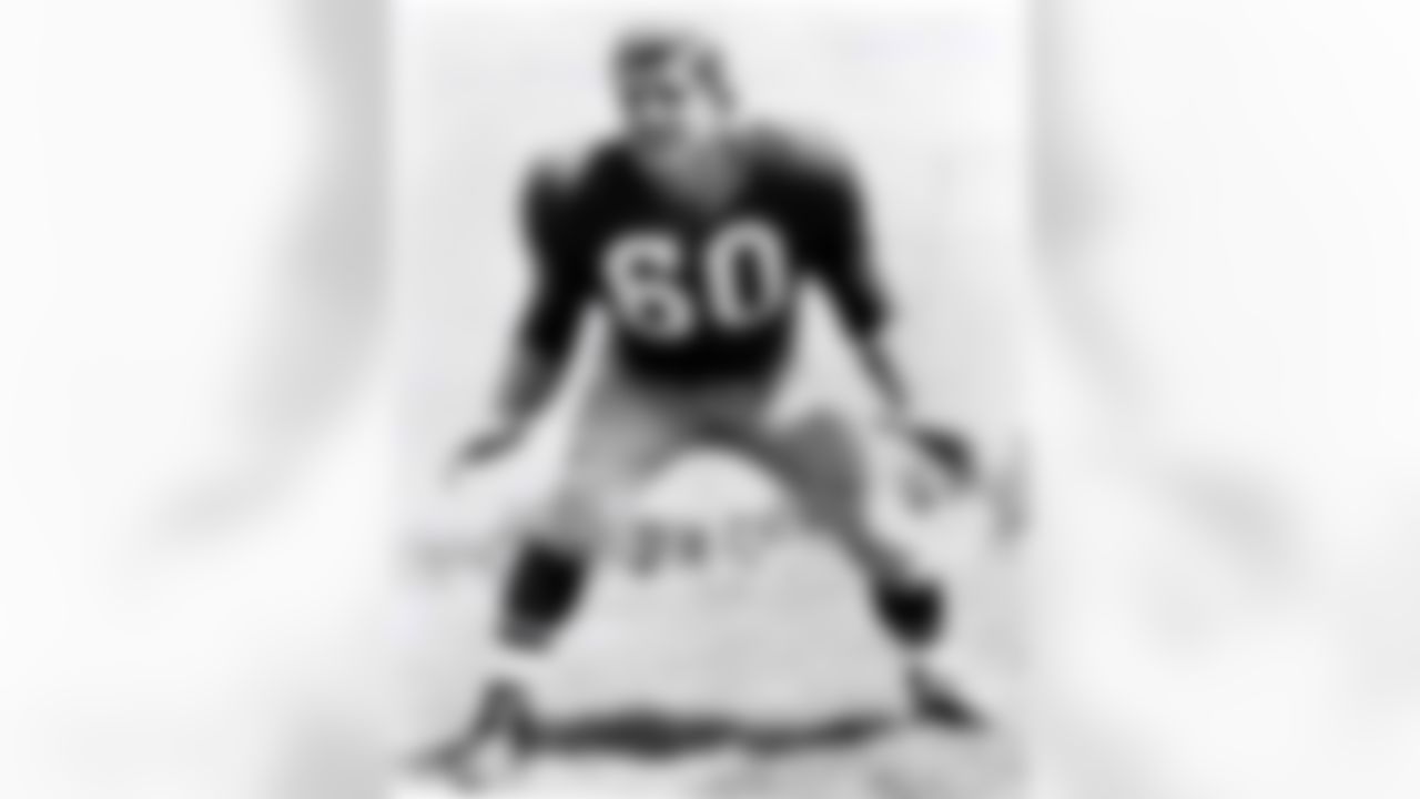 Philadelphia Eagles center-linebacker Chuck Bednarik, inducted into the Pro Football Hall of Fame class of 1967, circa the early-1950s. (National Football League)