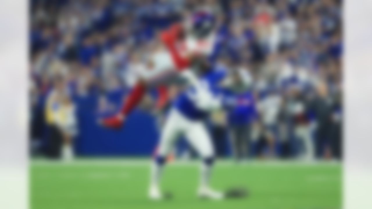 New York Giants wide receiver Sterling Shepard (87) is tackled by Indianapolis Colts cornerback Quincy Wilson (31) after a catch during the first half of an NFL football game in Indianapolis, Sunday, Dec. 23, 2018.