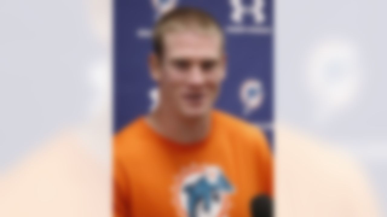 Miami Dolphins quarterback Ryan Tannehill attends a news conference at NFL football training camp in Davie, Fla., Sunday, July 29, 2012. (AP Photo/Terry Renna)