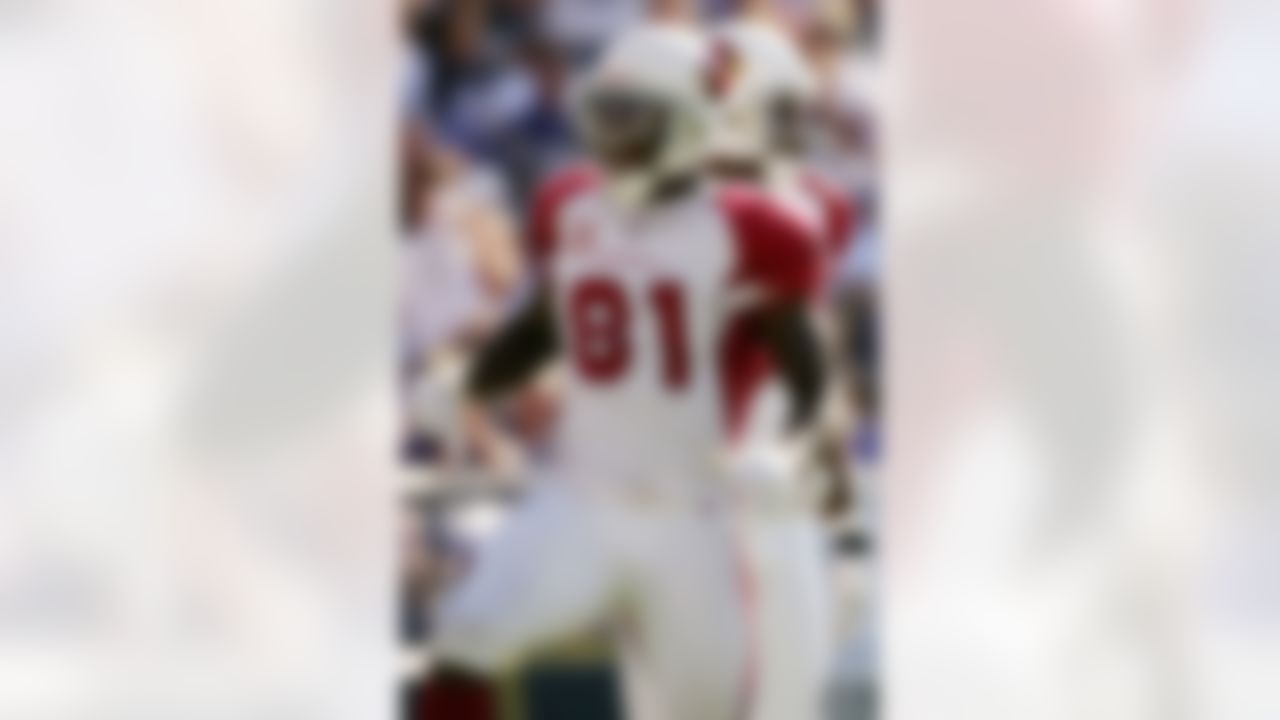 BALTIMORE - SEPTEMBER 23: Anquan Boldin #81 of the Arizona Cardinals celebrates scoring a touchdown against the Baltimore Ravens on September 23, 2007 at M&T Bank Stadium in Baltimore, Maryland. The Ravens defeated the Cardinals 26-23. (Photo by Chris McGrath/Getty Images)