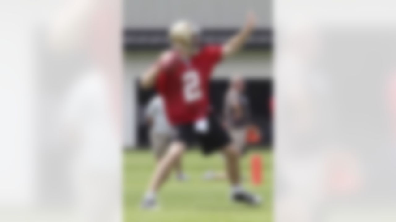 New Orleans Saints quarterback Greg Paulus participates in the morning minicamp practice session at the club's NFL football training facility in Metairie, Saturday, June 5, 2010. Paulus played his college ball at the University of Syracuse. (AP Photo/Bill Haber)