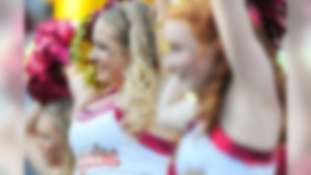 Boston College Eagles cheerleaders cheer during a the second quarter against  NC State Wolfpack at Alumni Staduim. Mandatory Credit: Michael Ivins-USA TODAY Sports