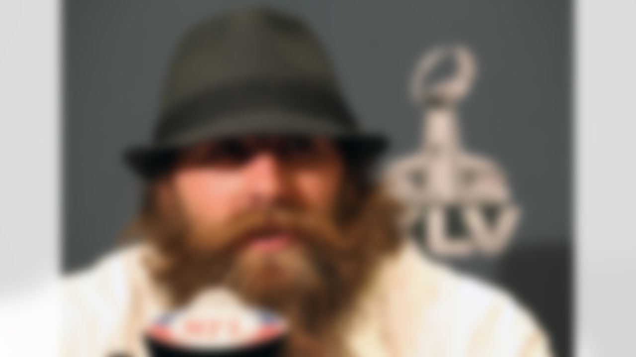 Pittsburgh Steelers tackle Brett Keisel answers questions during a press conference at the Omni Fort Worth hotel on January 31, 2011 in Fort Worth, TX. (Matthew Emmons/US Presswire)
