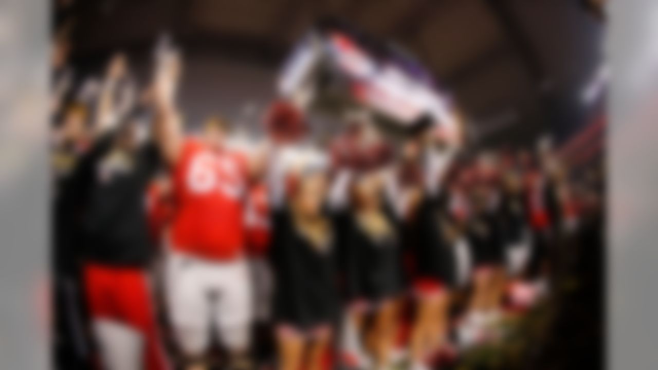 The Ohio State Buckeyes celebrate after defeating the Oregon Ducks in the NCAA College Football Playoff National Championship game on Monday, Jan. 12, 2015 in Arlington, TX. (Ric Tapia/NFL)