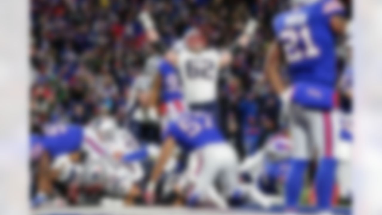 The Patriots started 6-2-or-better for the sixth straight season having reached at least the AFC Championship in each season.Tom Brady moved to 29-3 in his career against the Bills and threw for 324 yards, 0 TD, 0 INT and a 85.8 passer rating in the win.James White tallied 15 rush yards and 1 TD to go along with 10 catches for 79 yards.Rob Gronkowski had three catches for 43 yards, extending his streak to seven games without scoring a touchdown, the longest period of his career.Julian Edelman recorded his first 100+ receiving yards game of the season.The Patriots snapped a streak of 40 straight games without a defensive touchdown when Devin McCourty returned an INT for a 84-yard pick-six in the fourth quarter.