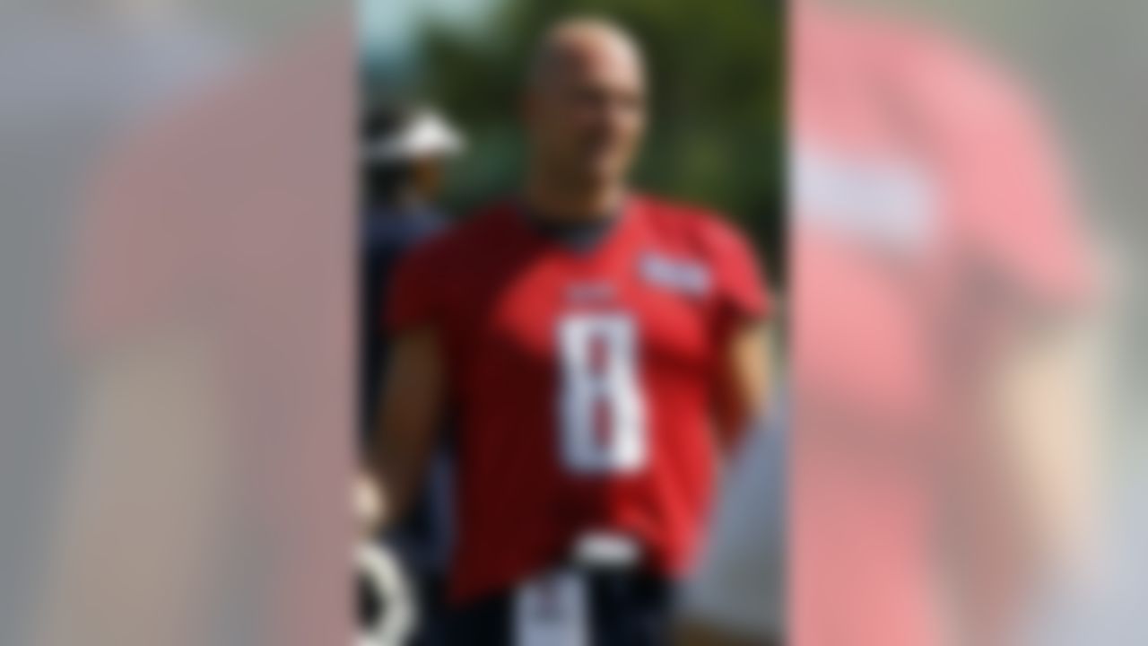 Tennessee Titans quarterback Matt Hasselbeck during training camp at Titans' headquarters Saturday, July 28, 2012 Nashville, Tenn. (AP Photo/Wade Payne)
