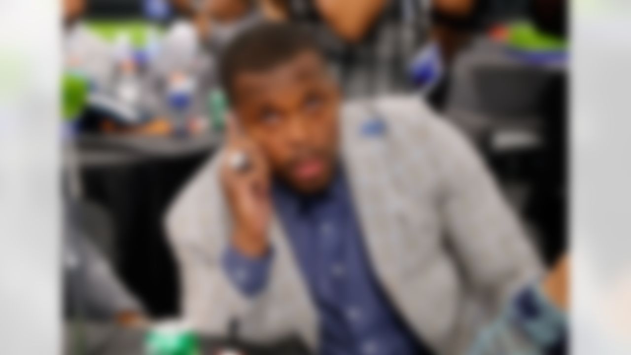 Alabama linebacker Reggie Ragland celebrates backstage after being selected by the Buffalo Bills during the 2016 NFL Draft at the Auditorium Theatre on Friday, April 29, 2016 in Chicago. (Ben Liebenberg/NFL)