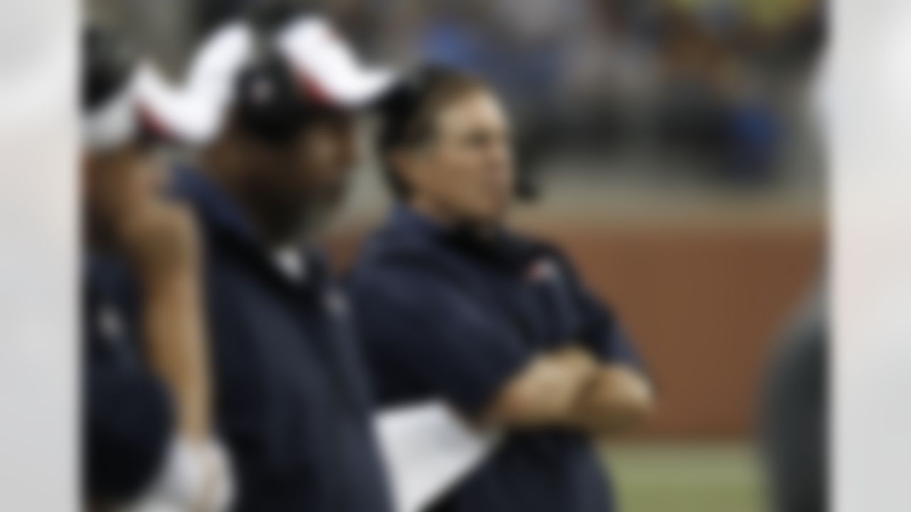 New England Patriots head coach Bill Belichick watches against the Detroit Lions in the second quarter of a preseason football game in Detroit, Thursday, Aug. 22, 2013. (AP Photo/Duane Burleson)
