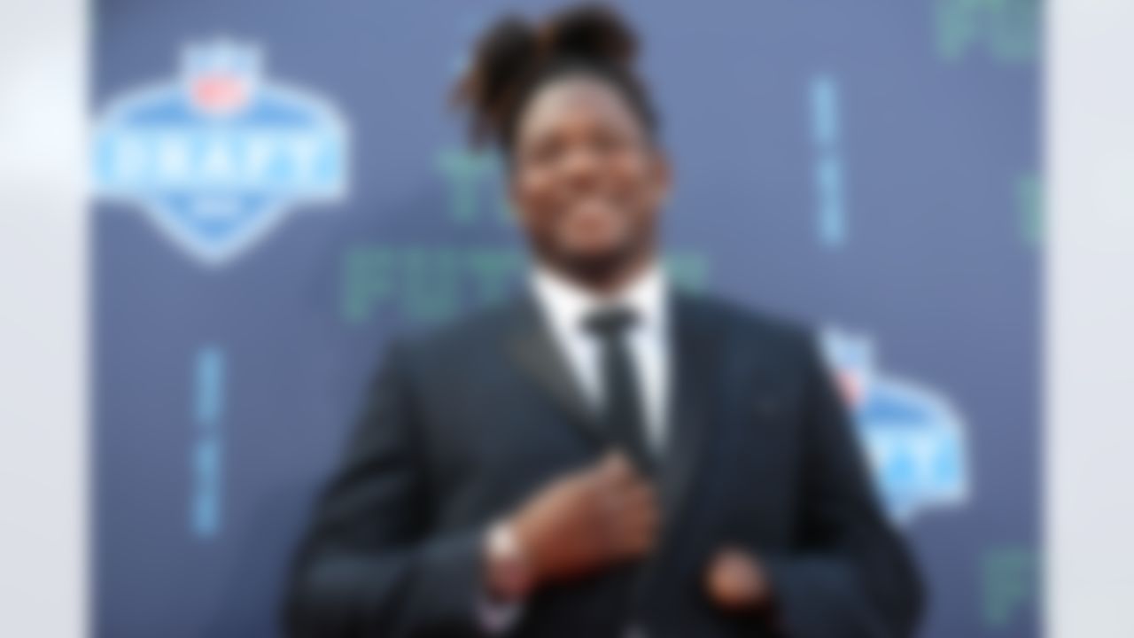 Central Florida linebacker Shaquem Griffin poses for photos.