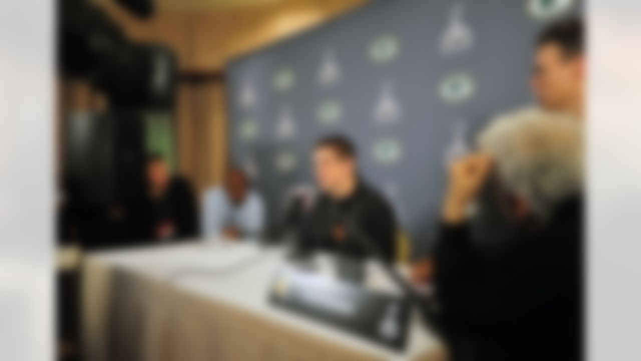 Green Bay Packers quarterback Aaron Rodgers speaks during their arrival press conference at the Omni Mandalay hotel in Irving, Texas on January 31, 2011. (Gary A. Vasquez/NFL)