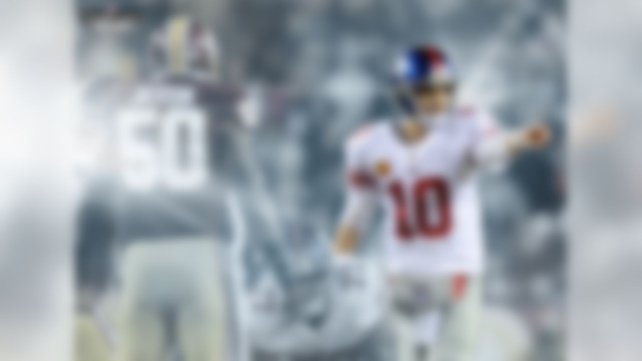 Eli Manning is tied with five other QBs for the most INT (4) in the 2014 season, and his trend vs. Washington suggests things could get worse. In his career vs. Washington, Eli has more INTs (17) than TDs (16). He has thrown 0 TDs in five different games vs Redskins and has 1 or fewer pass TD in 18 of his 19 career starts vs. Washington. The good news for Giants fans: Eli is 13-6 in those 19 games vs. the Redskins.