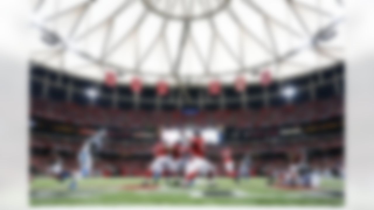 Atlanta Falcons quarterback Matt Ryan (2) drops back to throw a pass in the first quarter against the Carolina Panthers, Sunday, Oct. 2nd, 2016 in Atlanta. Atlanta Falcons won 48-33. (Logan Bowles/NFL)