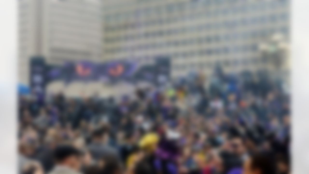 Confetti falls during a send-off rally for the Baltimore Ravens on Monday, Jan. 28, 2013 in Baltimore. The NFL football team is leaving for New Orleans to face the San Francisco 49ers in the Super Bowl. (AP Photo/Steve Ruark)