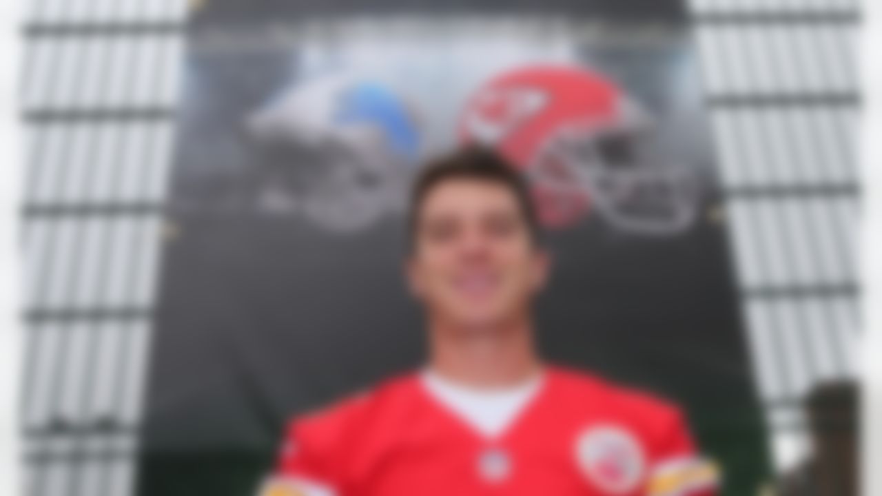 Kansas City Chiefs kicker Cairo Santos (5) poses for a photo during an NFL Summer Bowl tournament at the Black Prince Community Hub in London on Wed., July 15, 2015. (Dave Shopland/NFL)