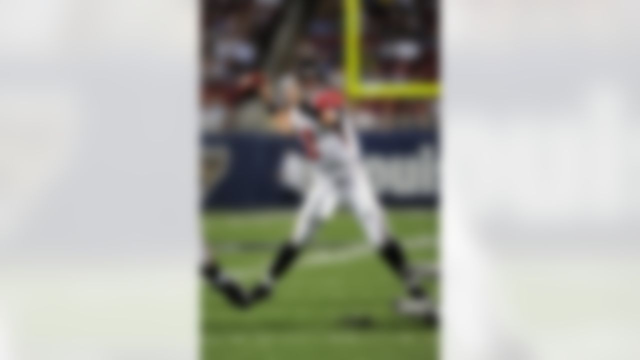 Matt Ryan #2 of the Atlanta Falcons calls throws a pass against the St. Louis Rams during a preseason game at the Edward Jones Dome on August 21, 2009 in St. Louis, Missouri. (AP Photo/G. Newman Lowrance)