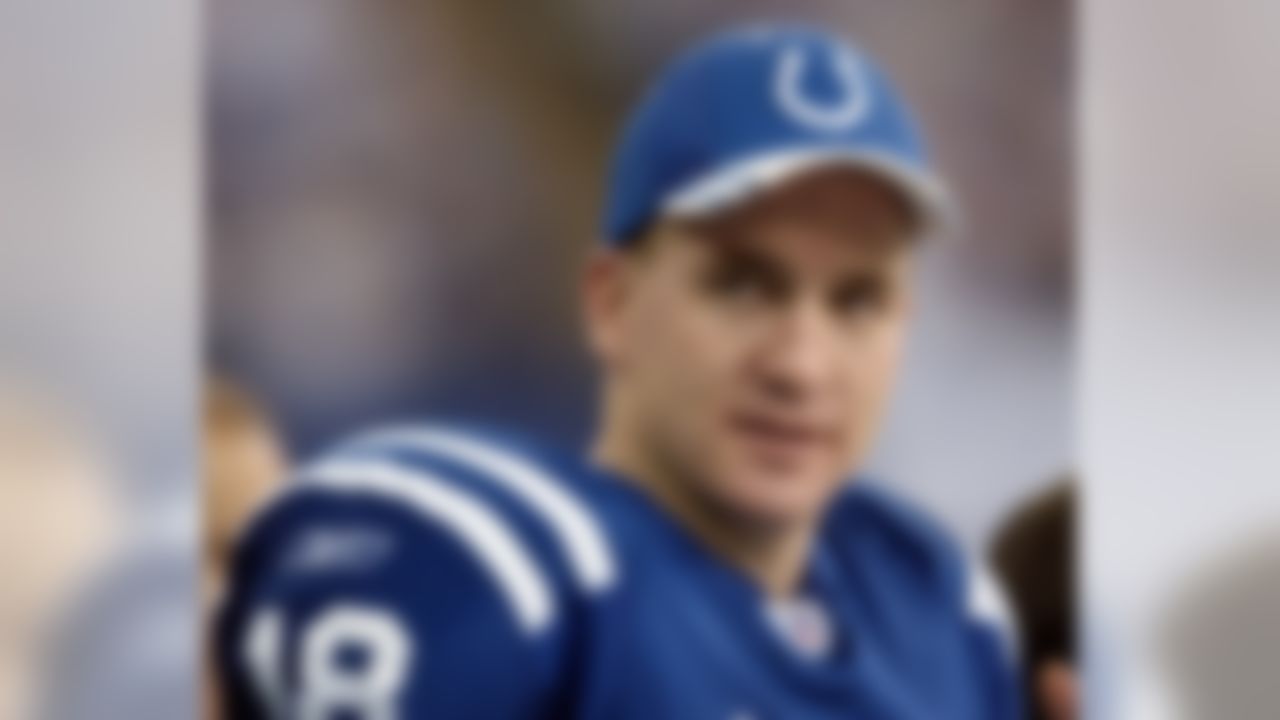 Indianapolis Colts quarterback Peyton Manning is shown during a game against the Tennessee Titans in Indianapolis, Sunday, Dec. 5, 2004. Manning was selected as The Associated Press Offensive Player of the Year Wednesday Jan. 5, 2005. (AP Photo/Darron Cummings)