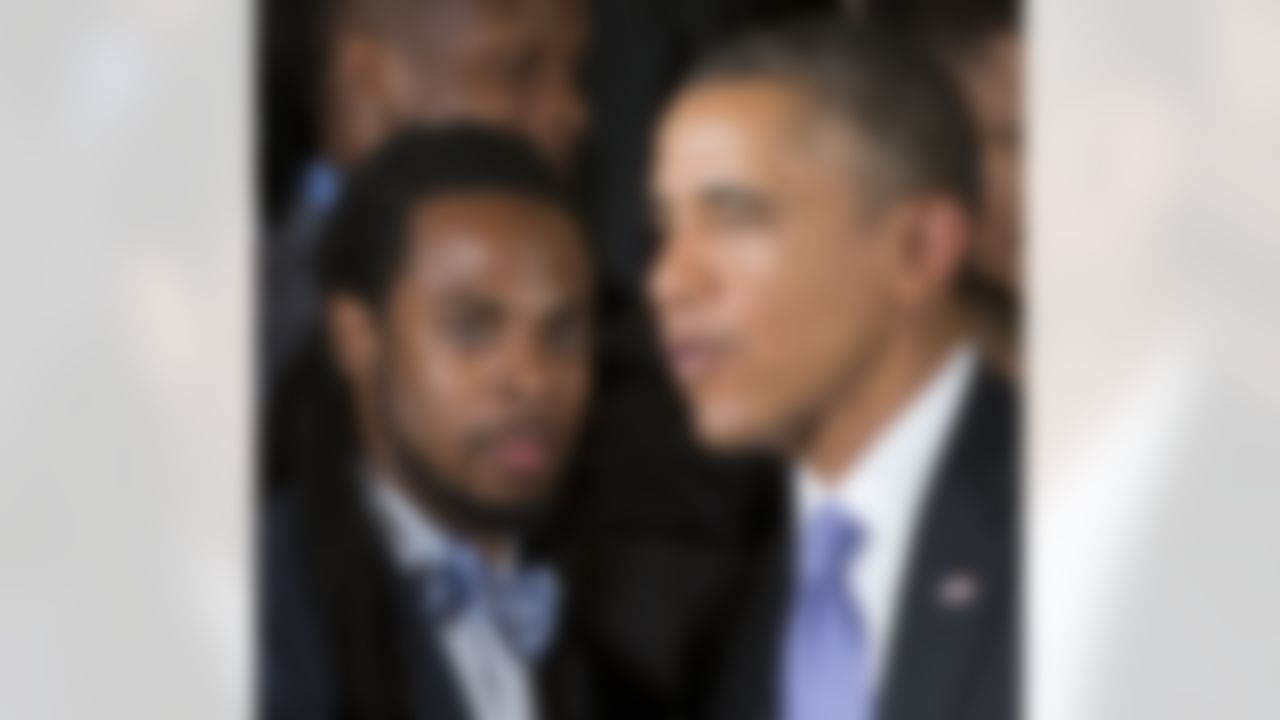 Seattle Seahawks cornerback Richard Sherman listens as President Barack Obama speaks in the East Room of the White House in Washington, Wednesday, May 21, 2014, during a ceremony where the president honored the NFL Super Bowl champion Seattle Seahawks football team. The Seahawks defeated the Denver Broncos in Super Bowl XLVIII. (Pablo Martinez Monsivais/Associated Press)
